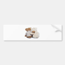 Back view of two Teddy bears hugging each other Bumper Stickers