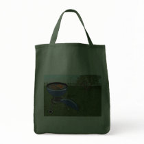 Back Yard with Fence, Tree & Grill Canvas Bag