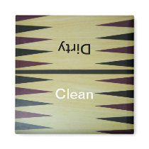 Backgammon Board Clean-Dirty Dishwasher Magnet