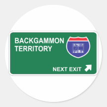 Backgammon Next Exit Round Stickers