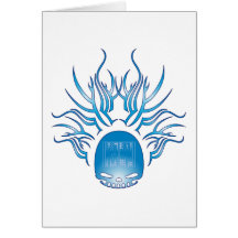 Backgammon Skull Greeting Cards