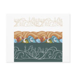 background with fairytale characters postcards