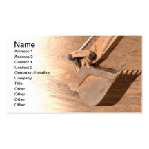 backhoe part of construction equipment business card template