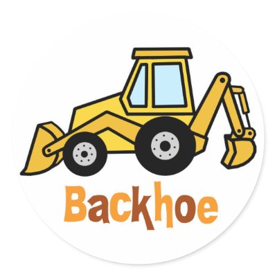 Backhoe Round Sticker by mikaushop