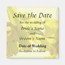 Backlit Yellow Orchids Save the Date Fridge Magnet