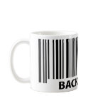backpacker black bar code barcode coffee mug