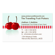 Backpacker fruit picker full detail business card