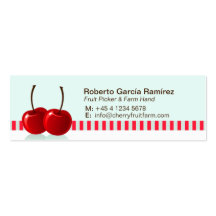Backpacker fruit picker skinny business card