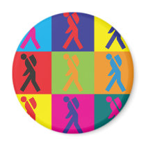 Backpacking Pop Art Fridge Magnets
