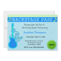 Backstage Pass Birthday Invitation