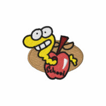 BackToSchoolDays_Apple &amp; Worm Embroidered Shirt