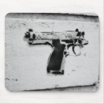 backwards gun stencil graffiti art mousepad