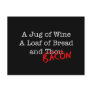 Bacon A Jug of Wine Post Cards