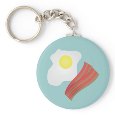 Bacon and Eggs Breakfast Keychain by nyxxie