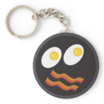 bacon and eggs smiley face keychains