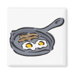 bacon and fried eggs fridge magnet