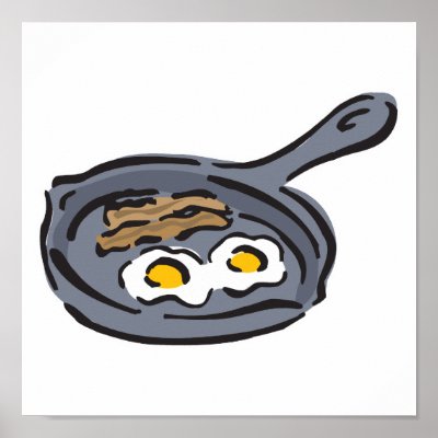 bacon and fried eggs poster by doonidesigns