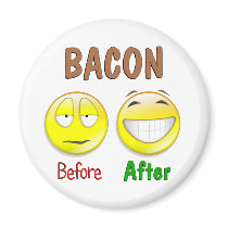Bacon Before After Refrigerator Magnet