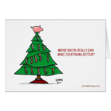 Bacon Christmas Greeting Card
