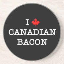 Bacon I Love Canadian Beverage Coaster