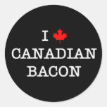 Bacon I Love Canadian Round Sticker