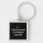 Bacon I Love Chocolate Key Chain