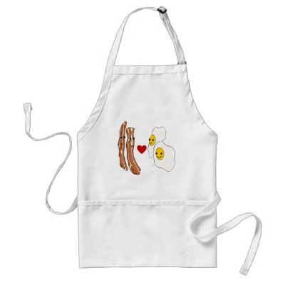 Bacon Loves Eggs Funny Bacon Design Apron by greenbaby