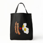 Bacon Loves Eggs Funny Bacon Design bags