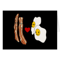 Bacon Loves Eggs Funny Bacon Design Card
