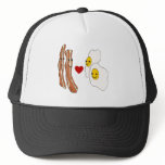 Bacon Loves Eggs Funny Bacon Design hats