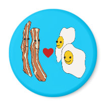 Bacon Loves Eggs Funny Bacon Design Magnets