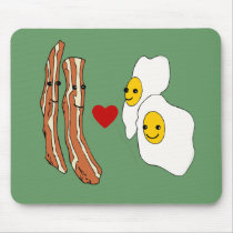 Bacon Loves Eggs Funny Bacon Design Mouse Mats
