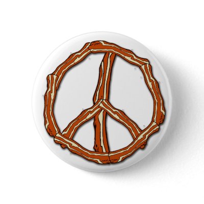 Bacon Peace Sign T-shirts, Hoodies, Gifts Pinback Buttons by greenbaby