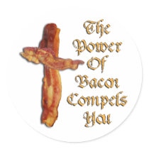 Bacon Power Round Stickers