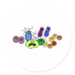 Bacteria Round Stickers