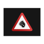Bacteria Warning Sign Post Card