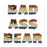 Bad Ass Bear Square Sticker