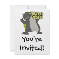 bad ass honey badger personalized invitation