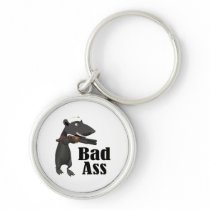 bad ass honey badger with a gun keychains