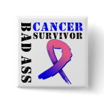 Bad Ass Male Breast Cancer Survivor Pins