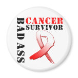 Bad Ass Oral Cancer Survivor Fridge Magnets