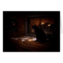 Bad Black Cat Christmas Card