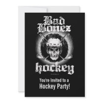Bad Bonez Hockey party Invitation