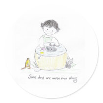 Bad  Day Round Sticker