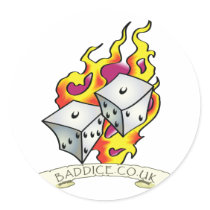 Bad Dice Large Stickers stickers