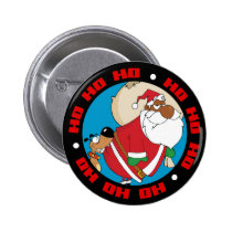 Bad Dog Bites Black Santa on the Butt buttons