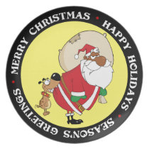 Bad Dog Bites Black Santa on the Butt plates