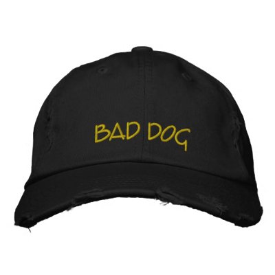 Bad Dog Embroidered Baseball Cap by GrungeFactory