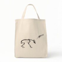 Bad Dog X-Ray Skeleton in Black & White Canvas Bags
