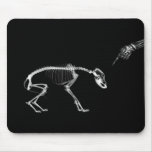 Bad Dog X-Ray Skeleton in Black & White mousepads